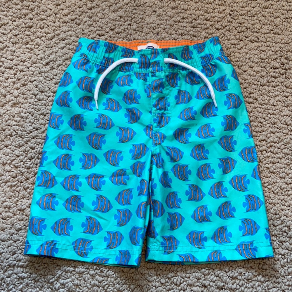 Like New Fish Patterned Old Navy Swim Trunks